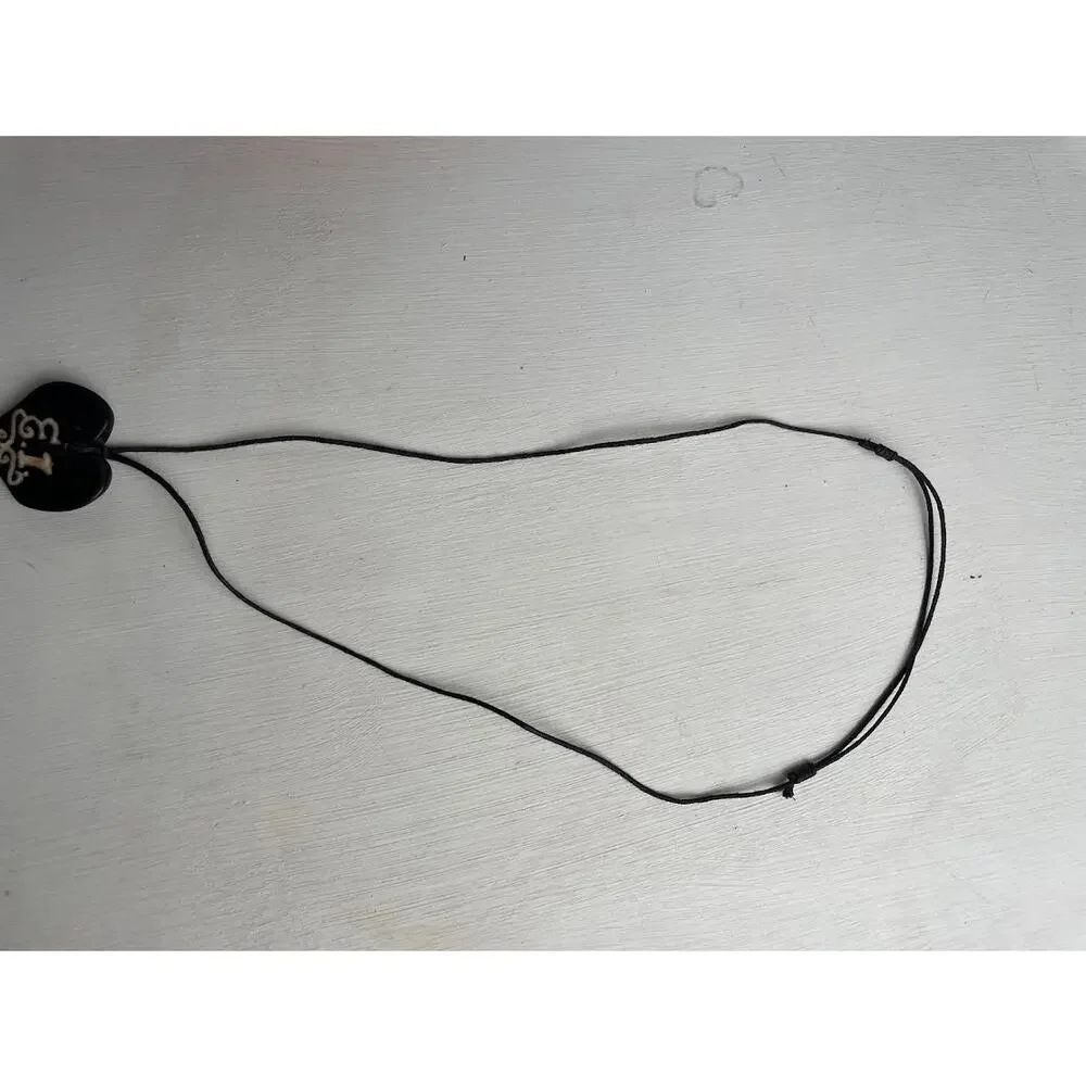 Necklace Pendant Heart Cord Tie Black Heart Whimsigoth Necklace Forest Fairy